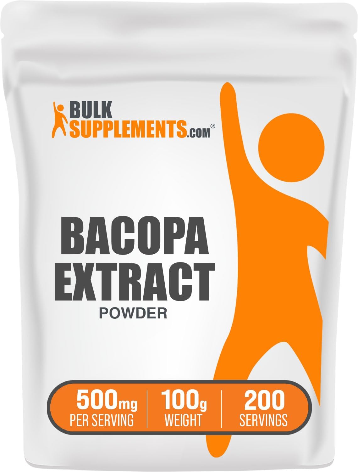 BulkSupplements.com Bacopa Monnieri Extract Powder - 100g (3.5 oz) - Vegan & Gluten Free - 500mg per Serving - Pack of 1