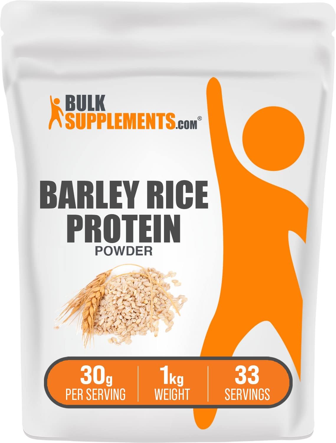 BulkSupplements.com Barley Rice Protein Powder 1kg (2.2 lbs) - Vegan Unflavored Dairy Free Protein Source, 30g per Serving