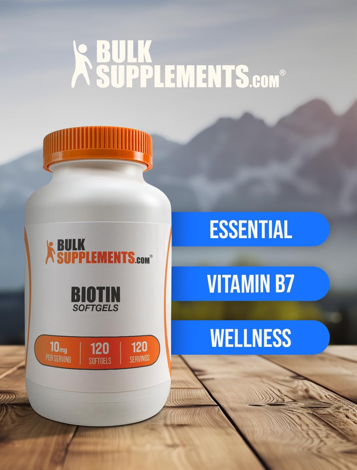 BulkSupplements.com Biotin 10000mcg Softgels - Hair, Skin, and Nails Vitamin B7 Supplement, Gluten-Free - 120 Softgels
