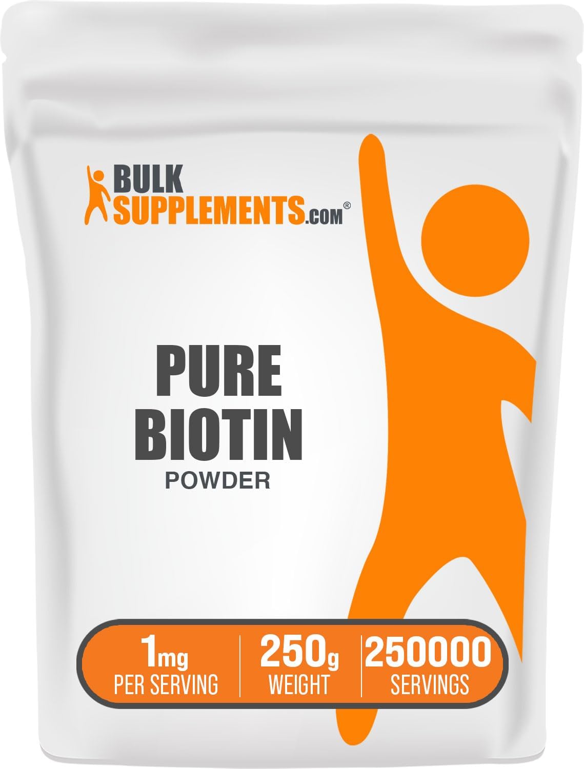 BulkSupplements.com Biotin Powder - Vitamin B7 Supplement for Hair, Skin, Nails - Gluten-Free, 250g (8.8 oz)