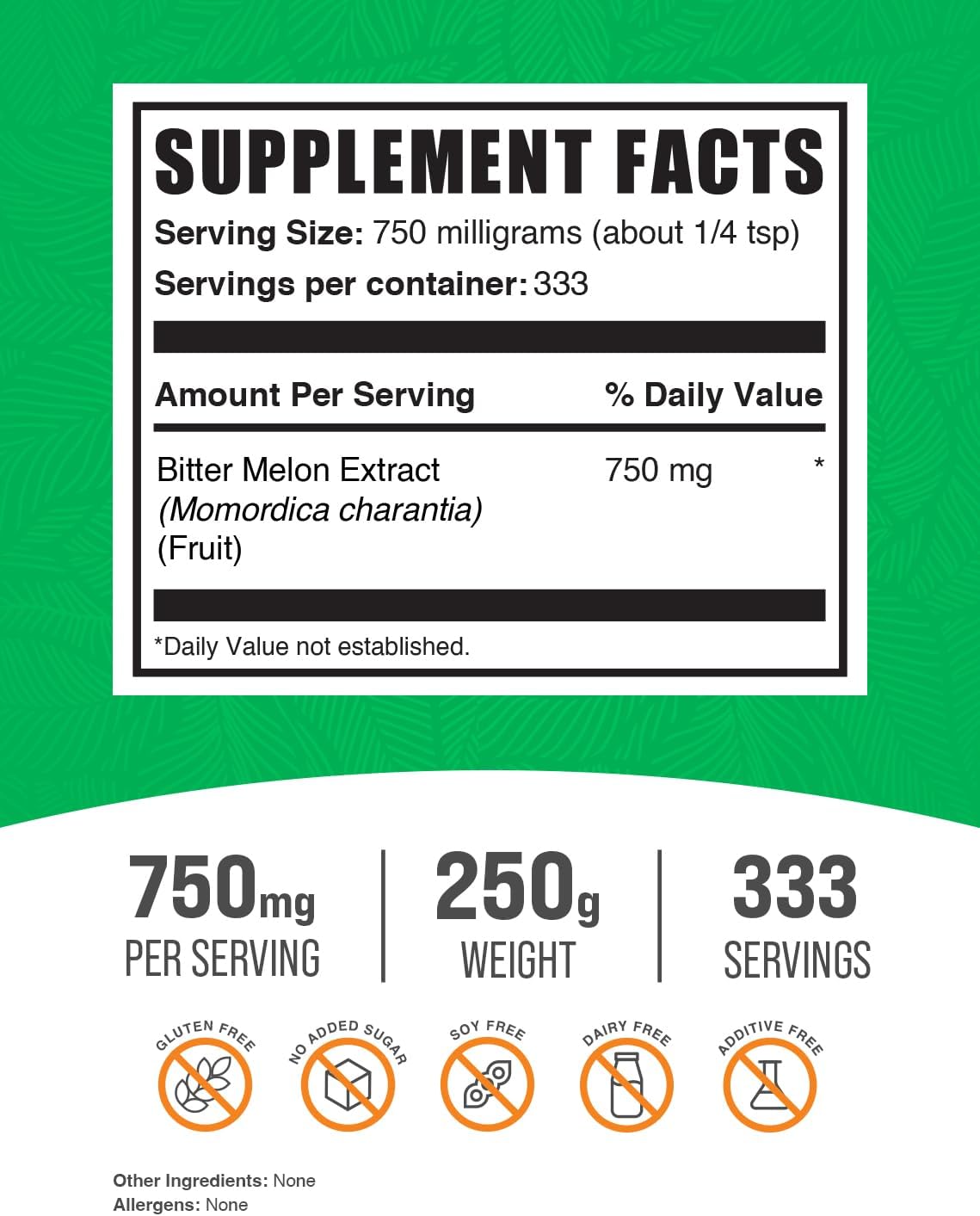 BulkSupplements.com Bitter Melon Extract Powder - Herbal Bitter Gourd Supplement - Gluten Free, 250g (8.8 oz) - 750mg per Serving