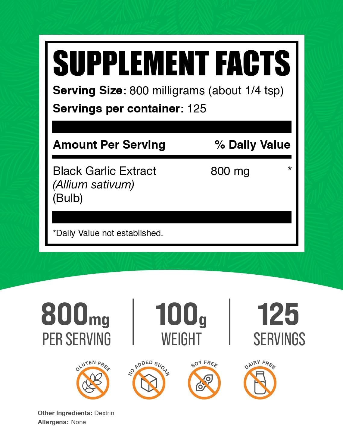 BulkSupplements.com Black Garlic Extract Powder - Gluten Free Aged Garlic Supplement, 100g (3.5 oz)