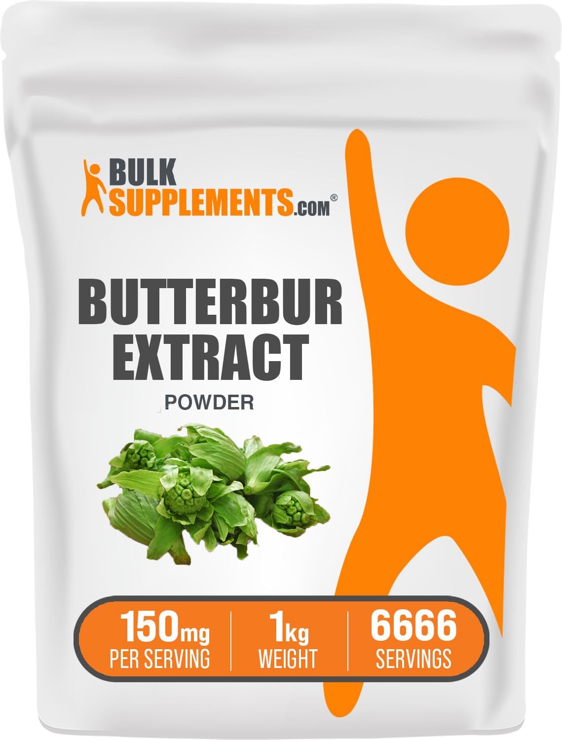 BulkSupplements.com Butterbur Extract Powder - 1kg (2.2 lbs) - Antioxidant Supplement, Vegan & Gluten Free - 150mg per Serving - Pack of 1