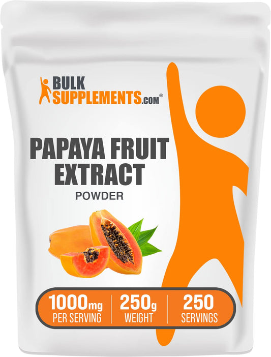 BulkSupplements.com Carica Papaya Fruit Extract Powder - Digestive Support Supplement, Gluten Free Papaya Powder, 1000mg per Serving, 250g (8.8 oz) (1 Pack)