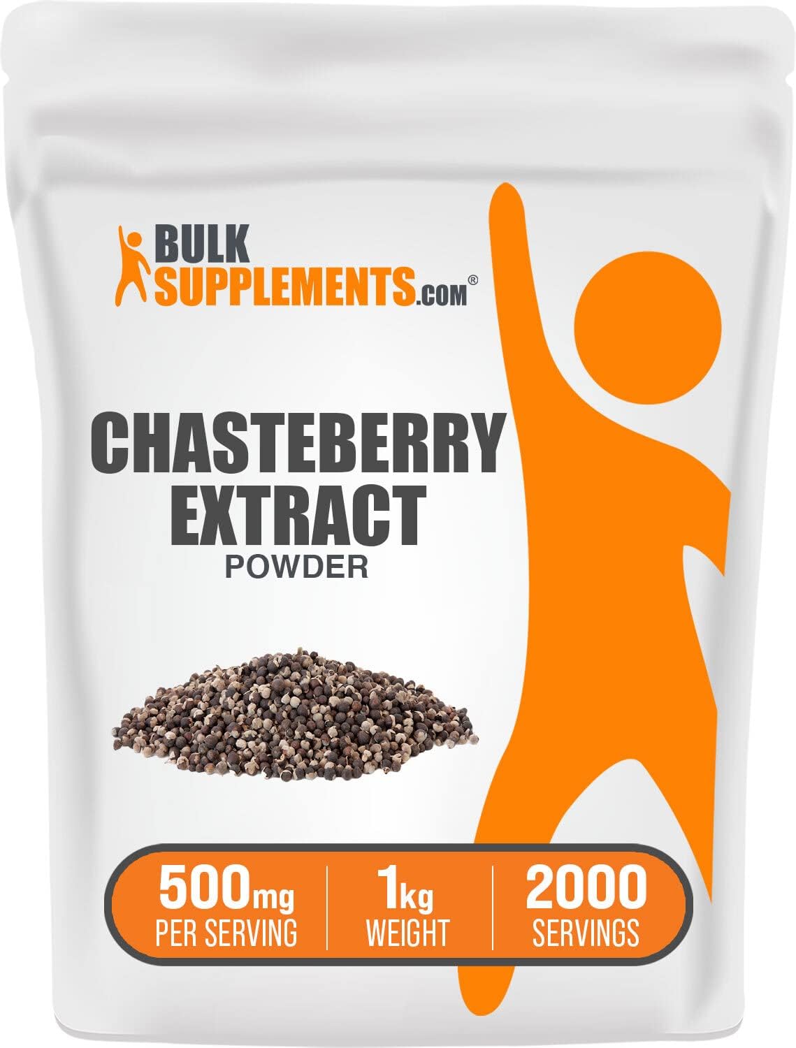 BulkSupplements.com Chasteberry Extract Powder - Chaste Tree Berry Supplements - 500mg per Serving - 1kg (2.2 lbs)
