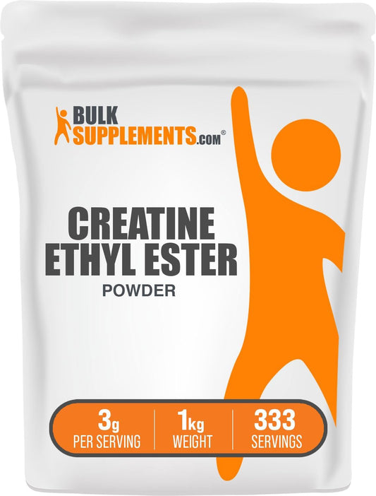 BulkSupplements.com Creatine Ethyl Ester HCl Powder - Unflavored & Gluten Free - 1kg - 3g per Serving - Pack of 1