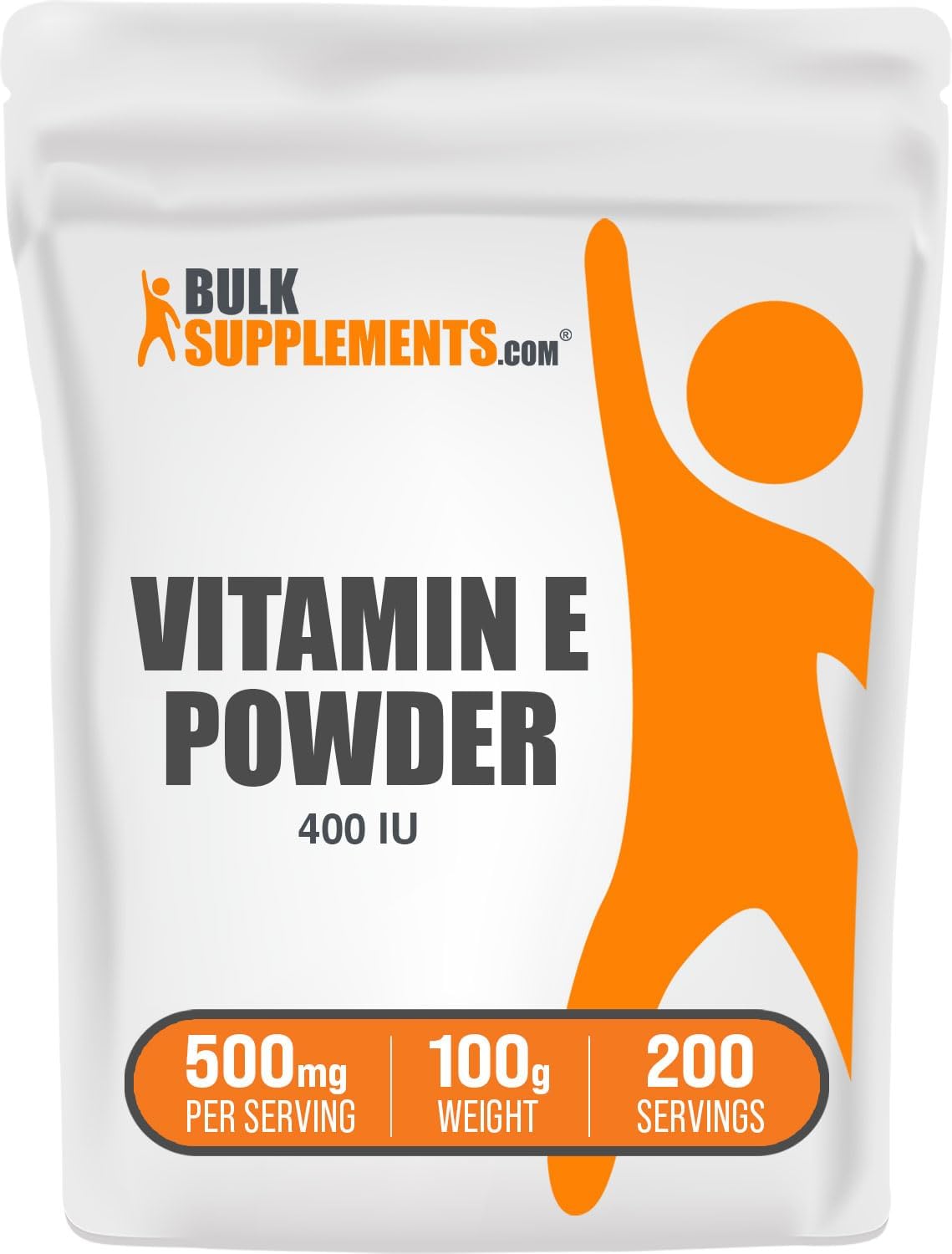 BulkSupplements.com D-Alpha Tocopherol Vitamin E 400 IU Powder - Gluten Free Supplement, 500mg per Serving, 100g (3.5 oz)