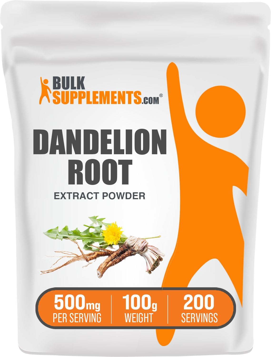 BulkSupplements.com Dandelion Root Extract Powder - Liver & Digestive Support - Gluten Free - 200 Servings, 500mg (100g)
