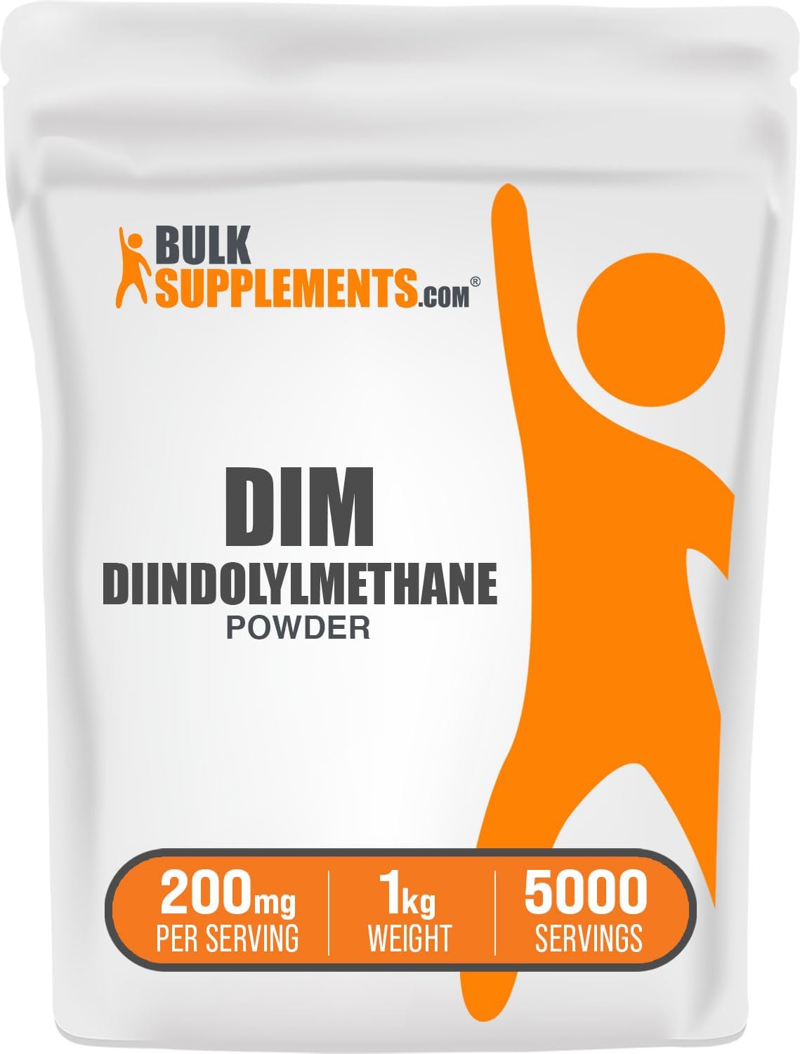 BulkSupplements.com Diindolylmethane (DIM) Powder - 200mg per Serving, Gluten Free Supplement for Men & Women - 1kg (2.2 lbs) Pack of 1