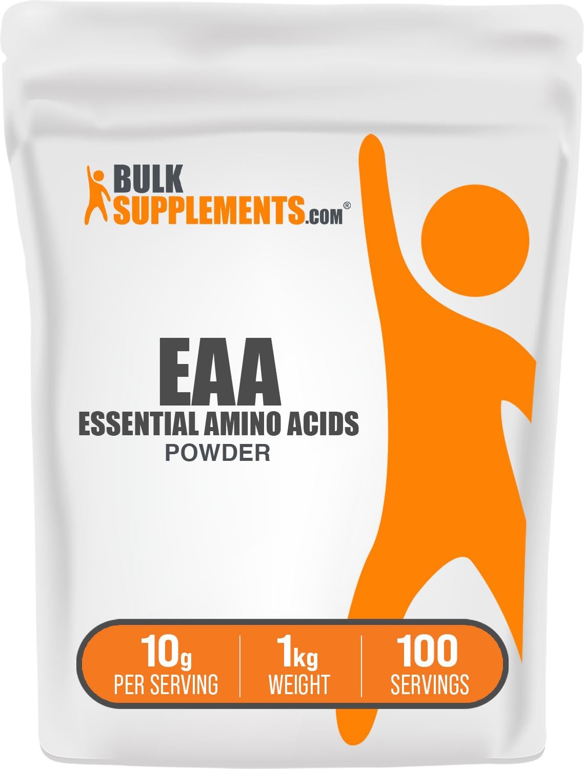 BulkSupplements.com Essential Amino Acids Powder - Unflavored EAA Supplement, Gluten-Free, 10g EAAs per Serving, 1kg (2.2 lbs) Pack