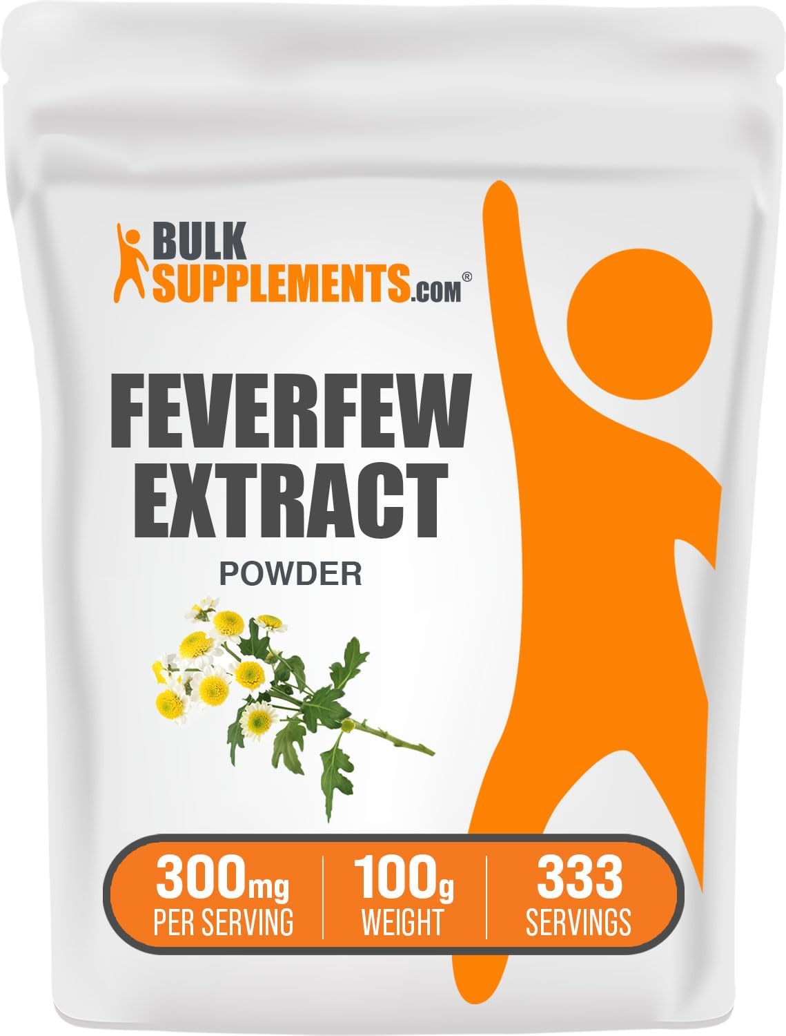 BulkSupplements.com Feverfew Extract Powder - Herbal Supplement, 300mg per Serving, Gluten Free - 100g (3.5 oz) - Pack of 1
