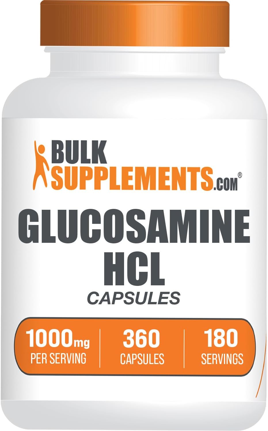 BulkSupplements.com Glucosamine HCl Capsules - 1000mg Joint Supplement, Gluten-Free, 720 Capsules Total
