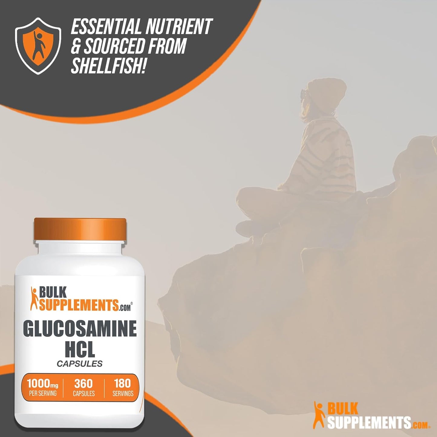 BulkSupplements.com Glucosamine HCl Capsules - 1000mg Joint Supplement, Gluten-Free, 720 Capsules Total