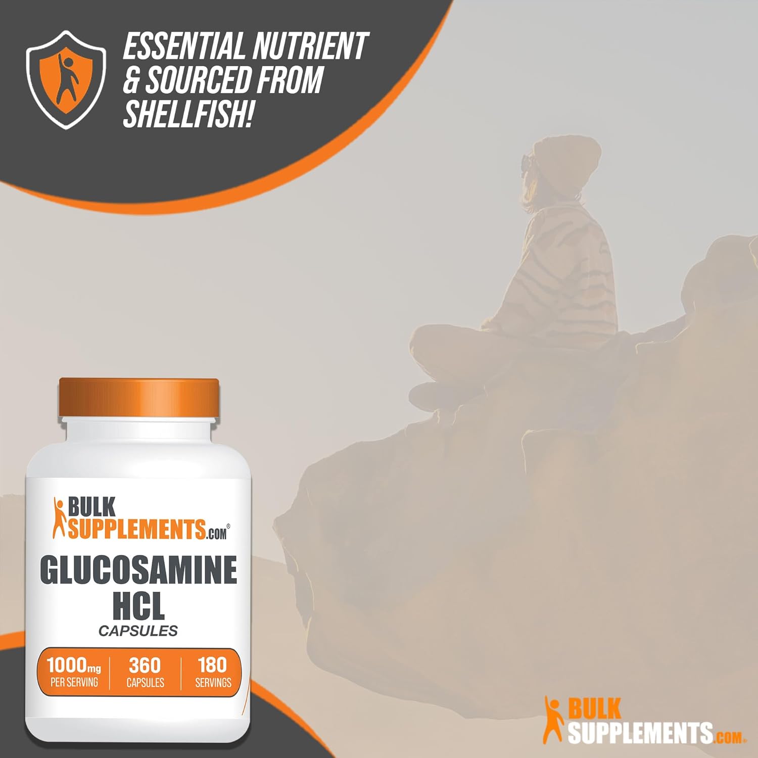BulkSupplements.com Glucosamine HCl Capsules - 1000mg Joint Supplement, Gluten-Free, 720 Capsules Total