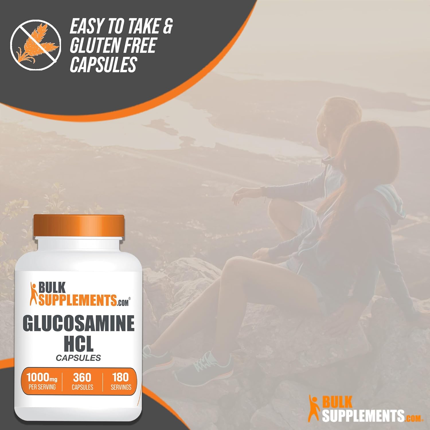 BulkSupplements.com Glucosamine HCl Capsules - 1000mg Joint Supplement, Gluten-Free, 720 Capsules Total