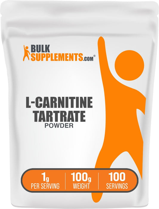 BulkSupplements.com L-Carnitine Tartrate Powder - 1000mg Carnitine Supplement, Unflavored & Gluten Free - 100g (3.5 oz) Pack of 1