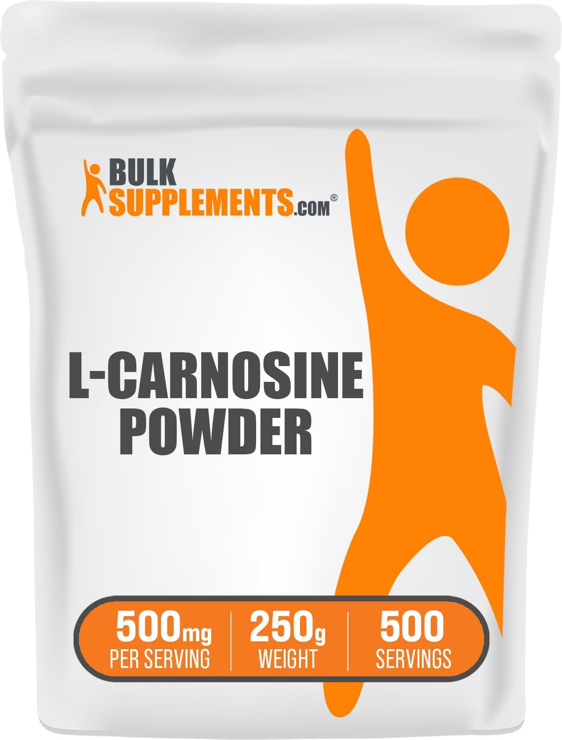 BulkSupplements.com L-Carnosine Powder - 500mg Carnosine Amino Acid Supplement, Gluten Free, 250g (8.8 oz)