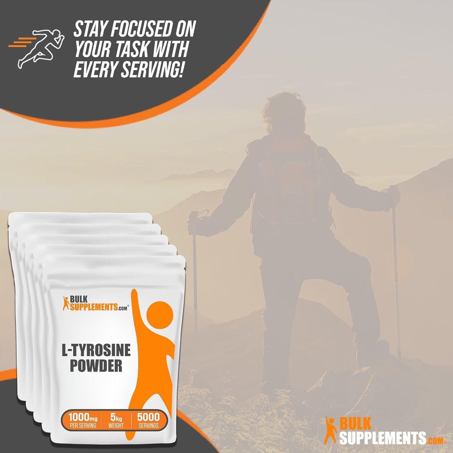 BulkSupplements.com L-Tyrosine Powder - Non-Essential Amino Acid Supplement, Gluten Free, 1000mg per Serving, 5kg (11 lbs)