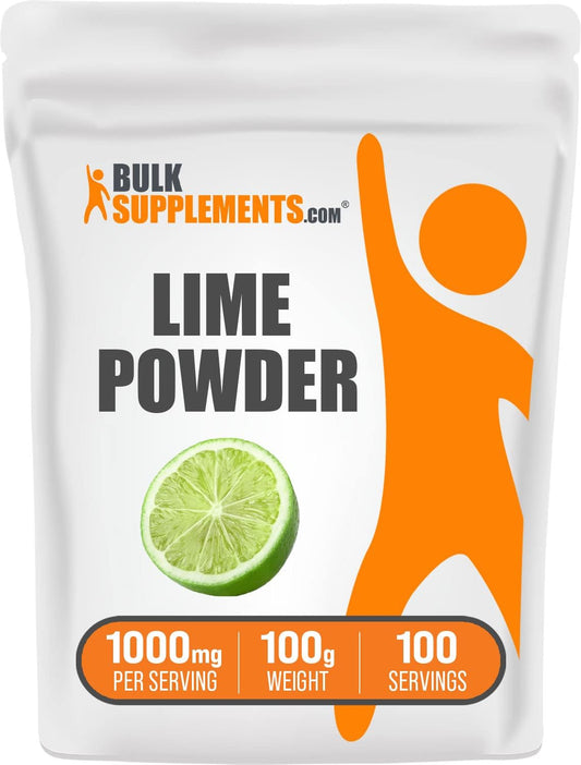 BulkSupplements.com Lime Powder - 100g Dehydrated Lime Fruit Powder for Flavoring, Gluten Free, Air Dried, 1000mg per Serving
