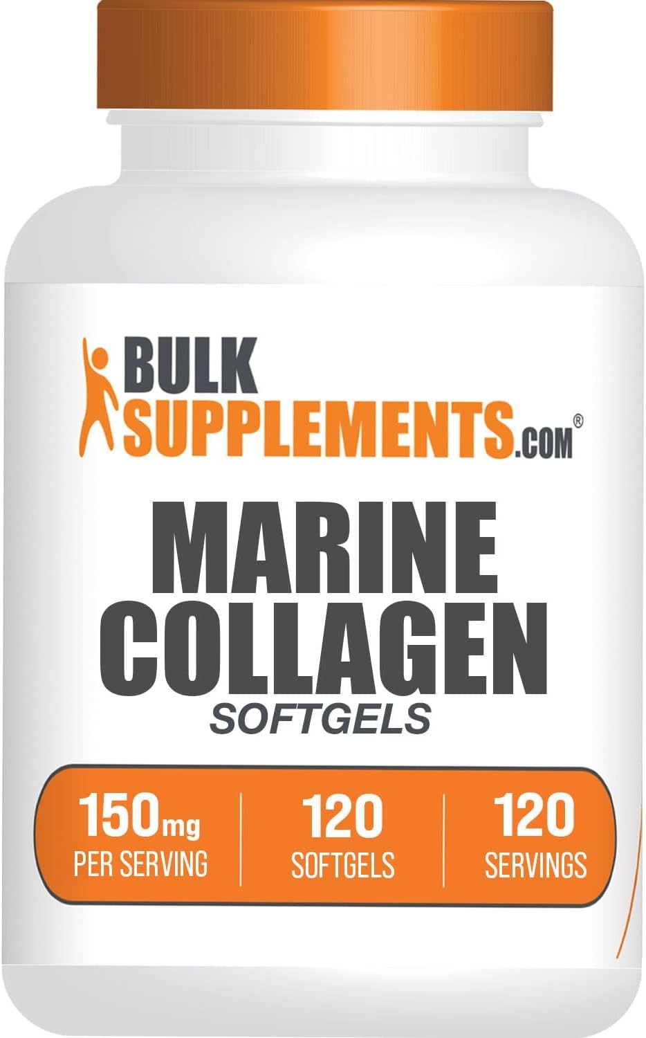 BulkSupplements.com Marine Collagen Softgels - 150mg Collagen Supplement for Women & Men - Gluten Free, 120 Count
