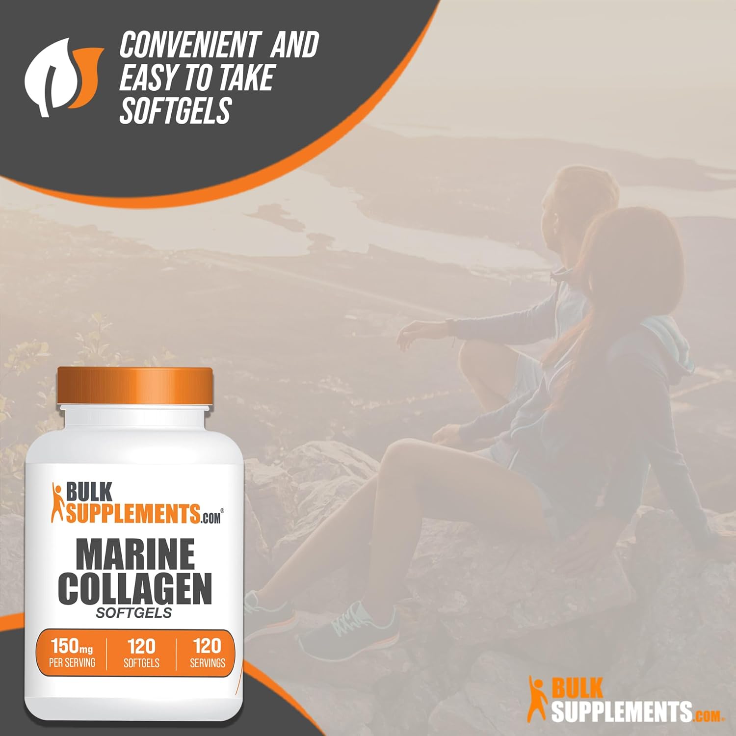 BulkSupplements.com Marine Collagen Softgels - 150mg Collagen Supplement for Women & Men - Gluten Free, 120 Count