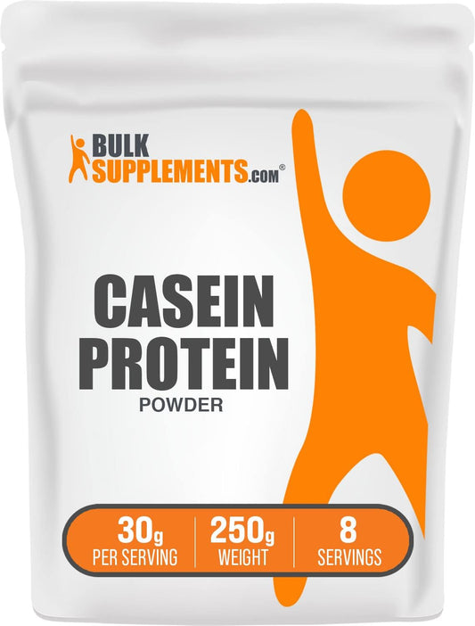 BulkSupplements.com Micellar Casein Protein Powder - Gluten & Soy Free, 30g per Serving, 250g (8.8 oz) - Pack of 1