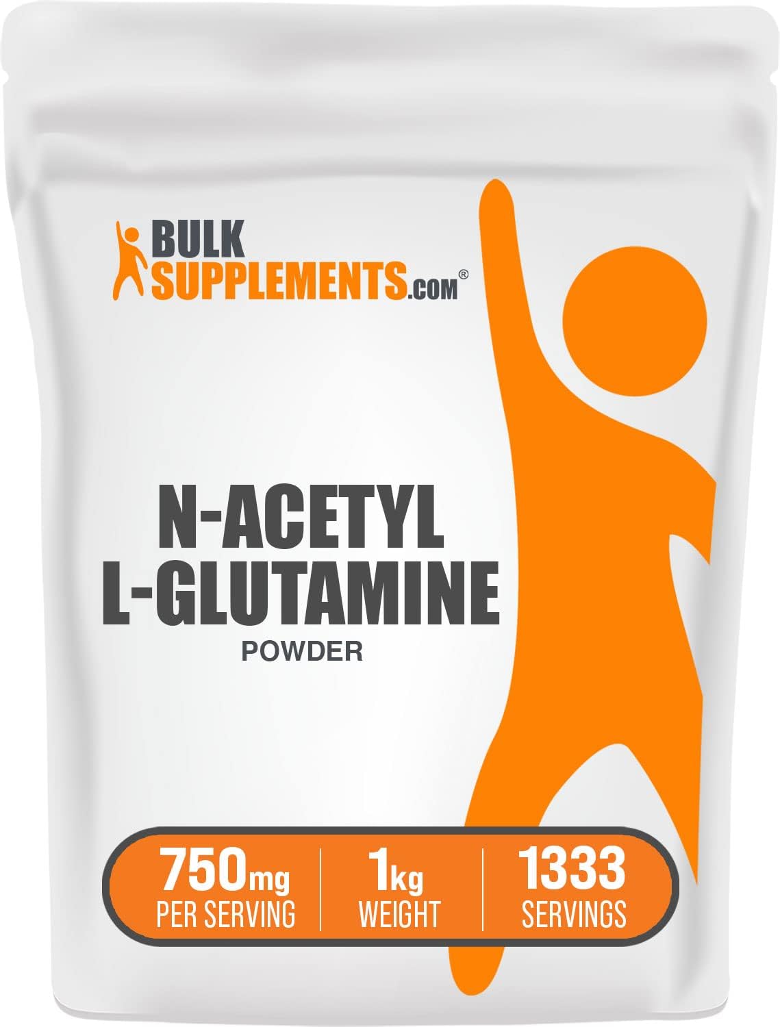 BulkSupplements.com N-Acetyl L-Glutamine Powder - Gut Health & Recovery Supplement, Gluten Free, 1kg (2.2 lbs) (Pack of 1)
