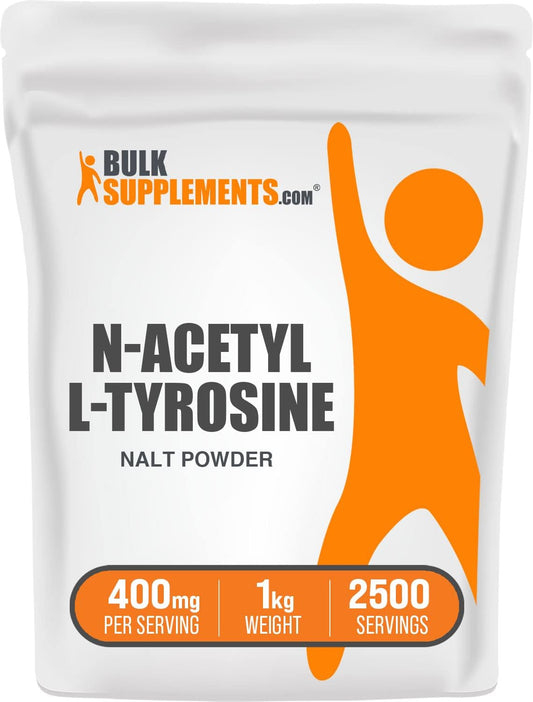 BulkSupplements.com N-Acetyl L-Tyrosine Powder - Amino Acid Supplement, Unflavored, Gluten-Free, 400mg per Serving, 1kg (2.2 lbs) - Pack of 1