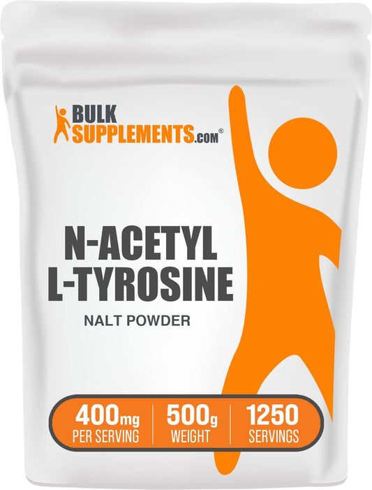 BulkSupplements.com N-Acetyl L-Tyrosine Powder - Amino Acid Supplement, Unflavored, Gluten Free, 500g - 400mg per Serving