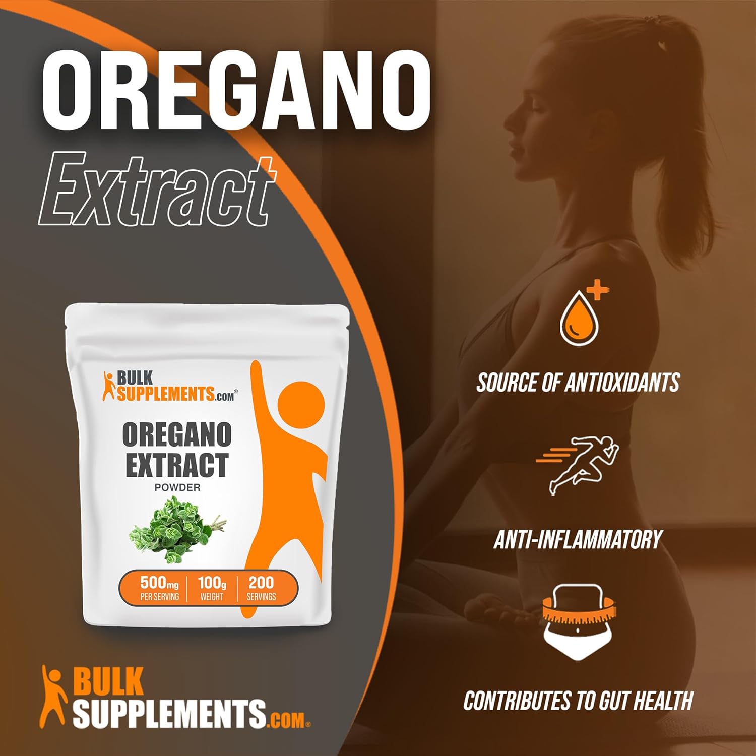 BulkSupplements.com Oregano Extract Powder - Herbal Supplement, Gluten Free, 500mg per Serving - 100g (3.5 oz) Pack