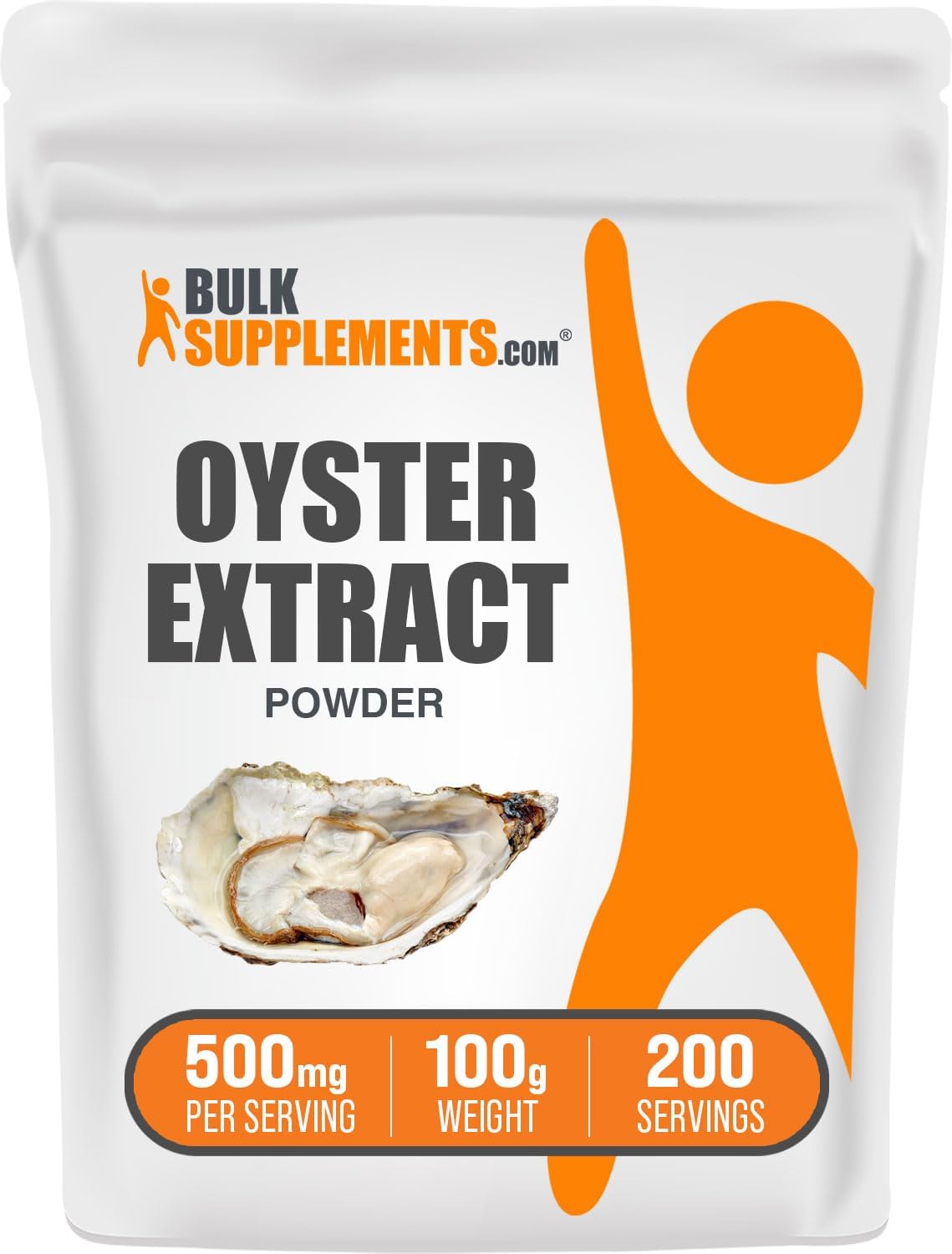 BulkSupplements.com Oyster Extract Powder - Whole Oyster Shell Supplement, Gluten-Free, 500mg per Serving, 100g (3.5 oz) (1 Pack)