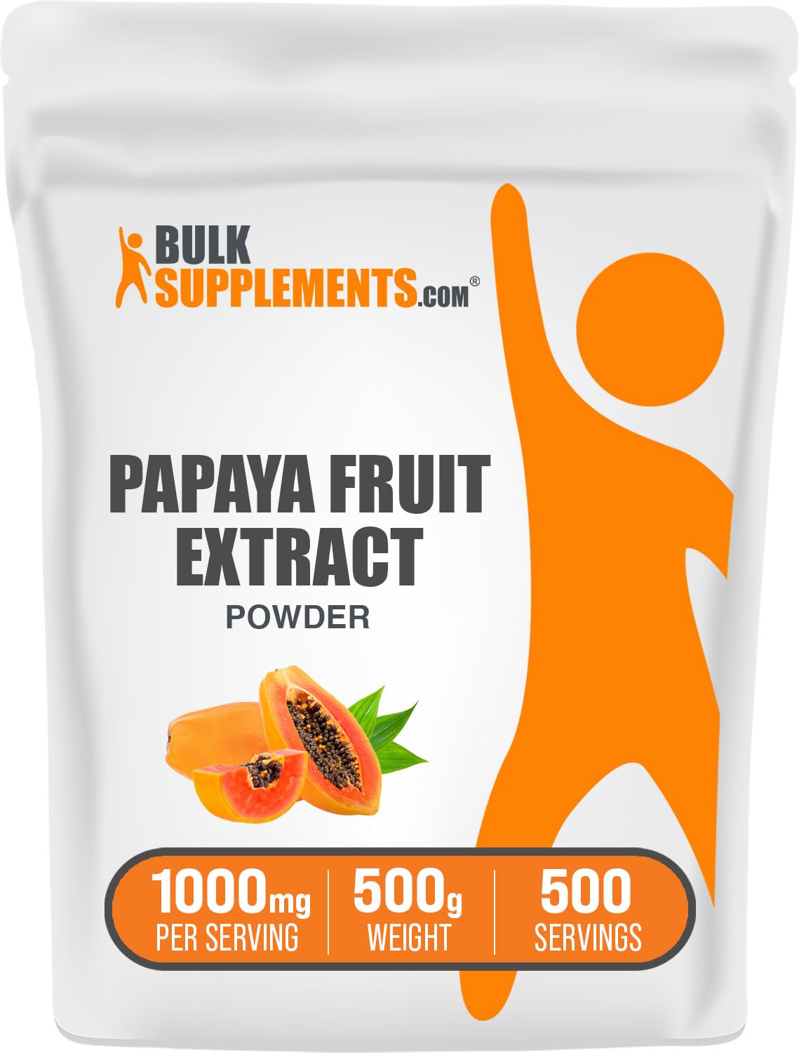 BulkSupplements.com Papaya Extract Powder - Carica Papaya, Digestive Support - Gluten Free, 1000mg per Serving, 500g (1.1 lbs)