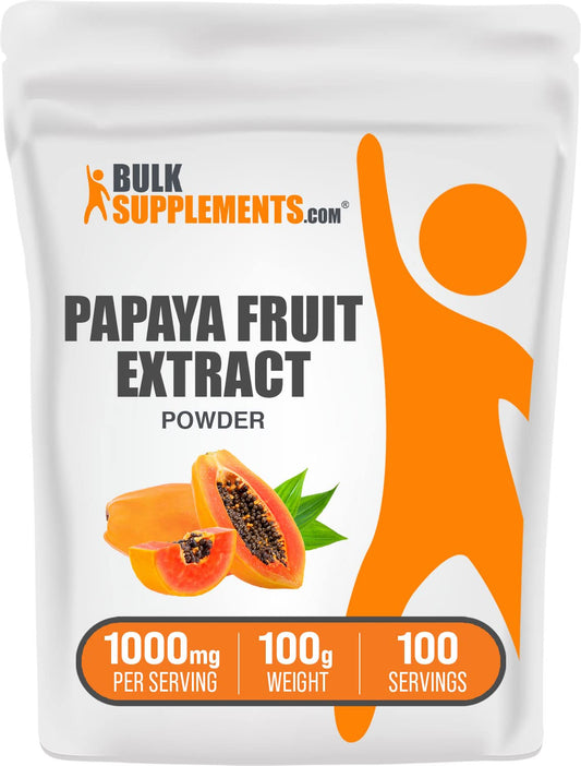 BulkSupplements.com Papaya Fruit Extract Powder - Carica Papaya Extract for Digestive Support - Gluten Free Papaya Powder - 1000mg per Serving - 100g (3.5 oz) Pack of 1