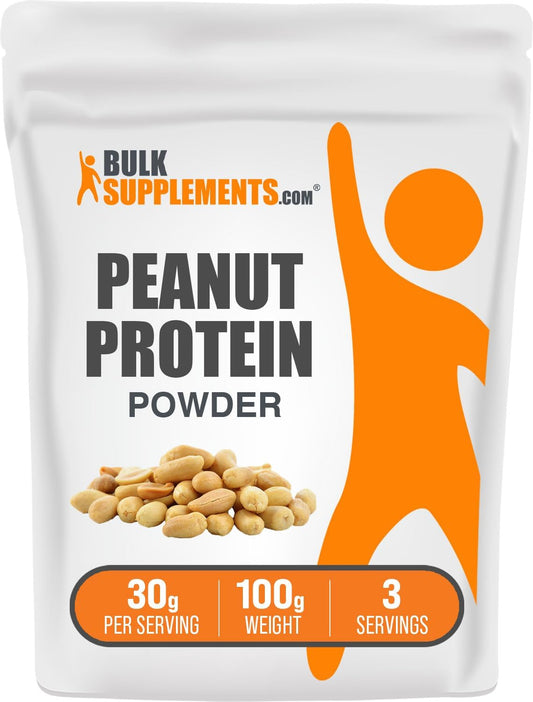 BulkSupplements.com Peanut Protein Flour - Defatted Peanut Powder, 30g per Serving, Gluten-Free - 100g (3.5 oz) Pack of 1