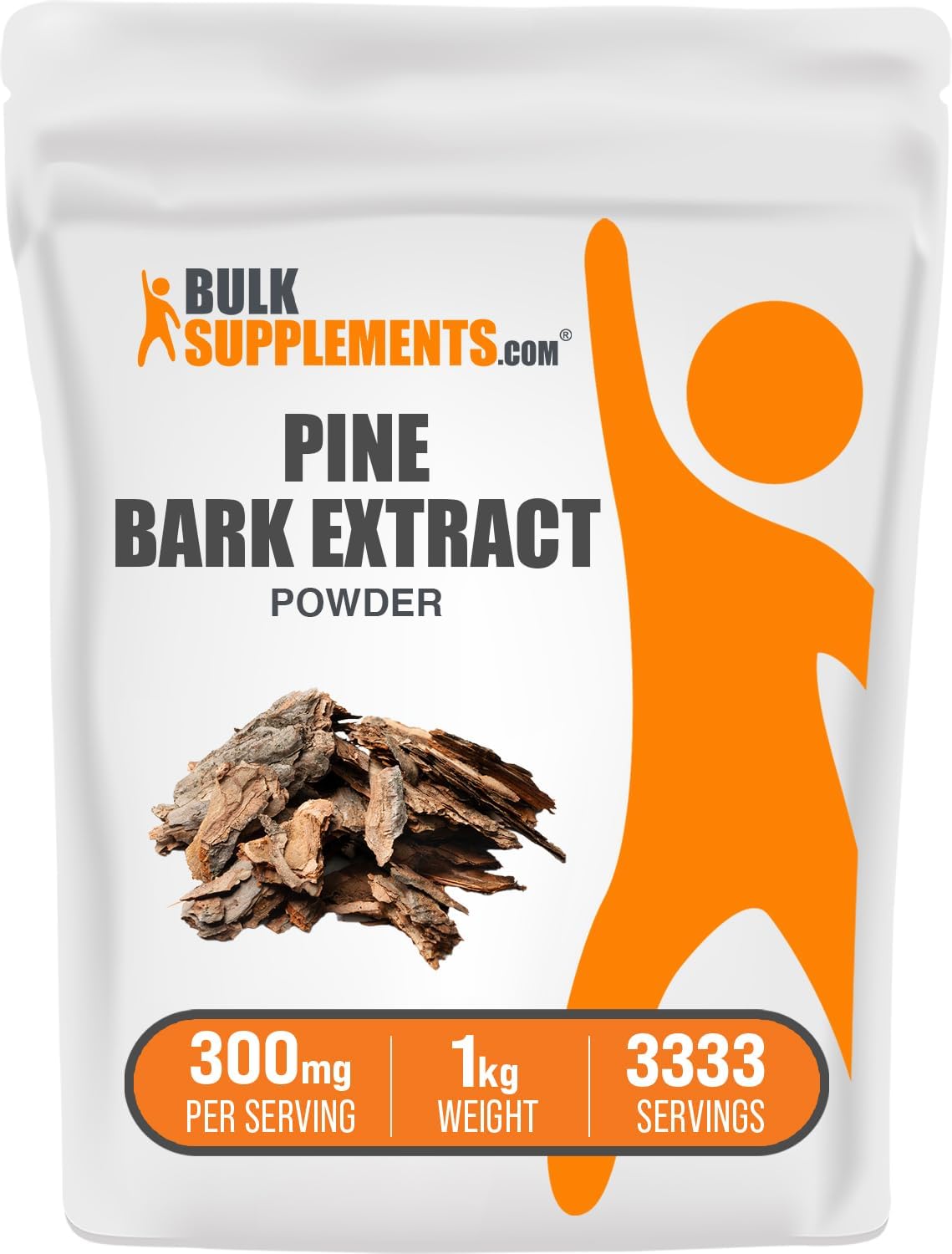 BulkSupplements.com Pine Bark Extract Powder - Antioxidant Support Supplement - 300mg per Serving - Gluten Free - 1kg (2.2 lbs) Pack