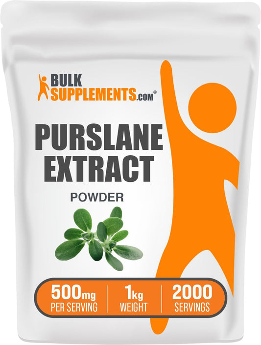 BulkSupplements.com Purslane Extract Powder - Portulaca Oleracea Extract, Purslane Herb Supplements - Gluten Free, 500mg per Serving, 1kg (2.2 lbs) Pack of 1