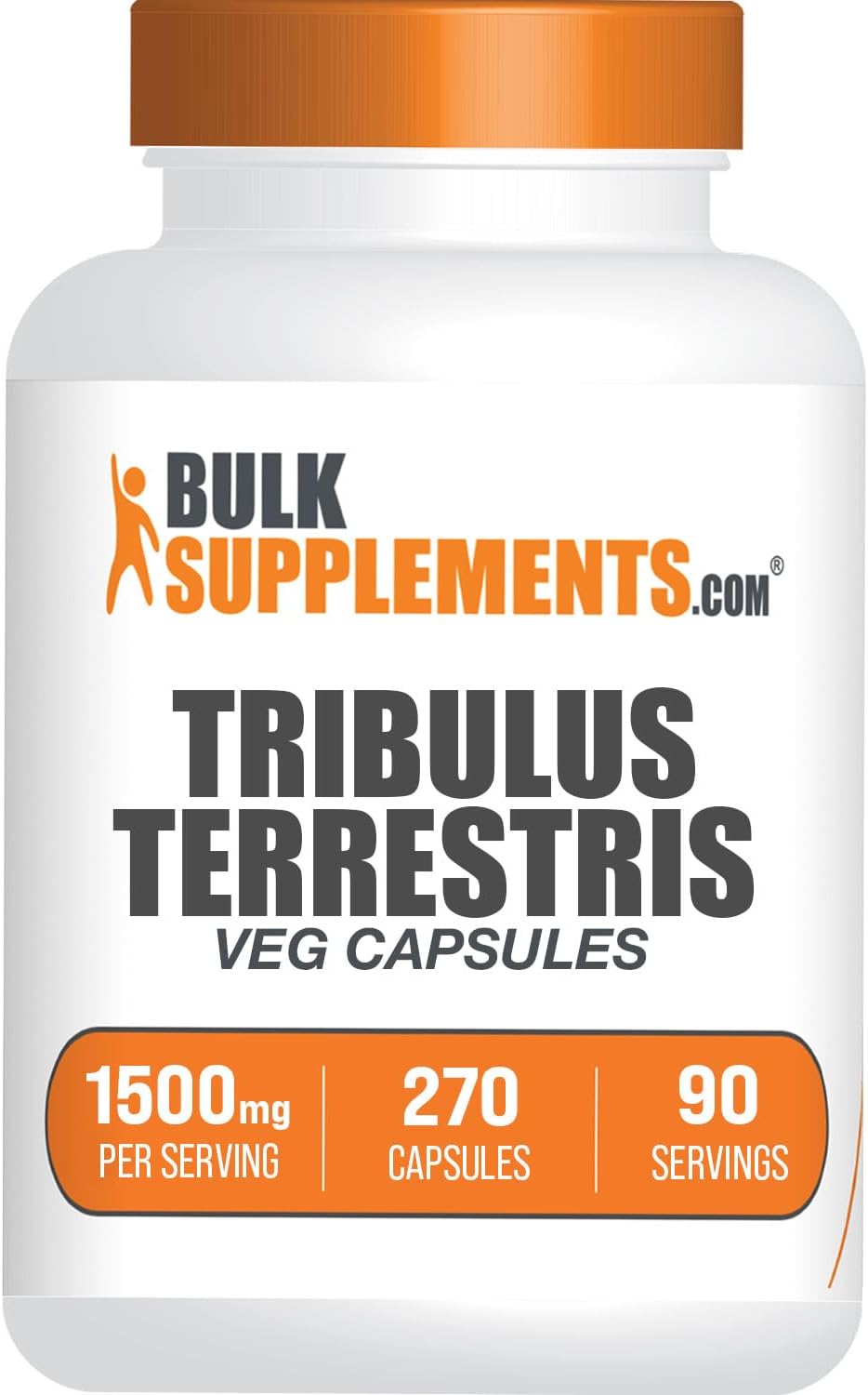 BulkSupplements.com Tribulus Terrestris Capsules - 1500mg, Gluten Free - 270 Capsules for Men & Women