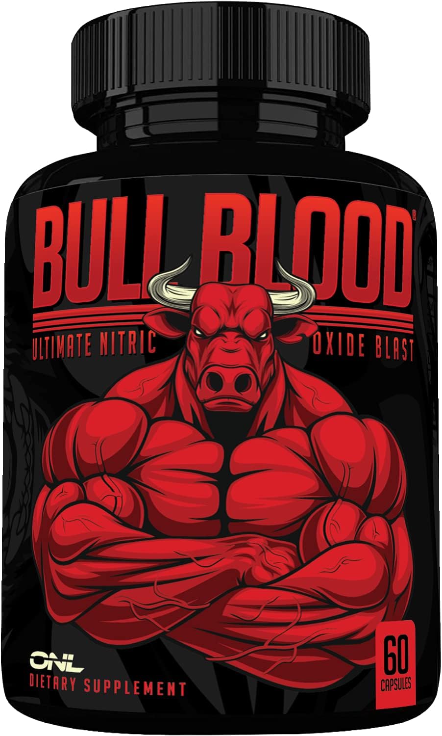Bull Blood Nitric Oxide Supplement for Men - L Arginine Pills - Pre Workout Enhancer - Enhance Male Strength & Energy - 60 Count