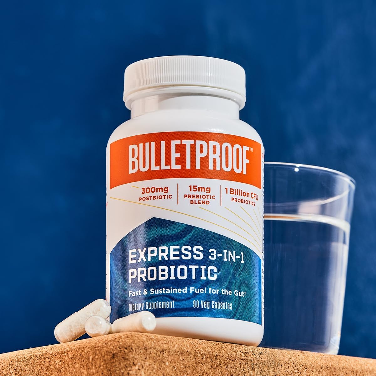 Bulletproof Express 3-in-1 Probiotic Supplement, 90 Count for Fast Gut Health Support