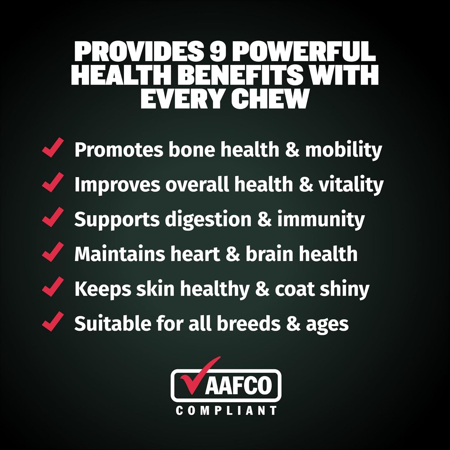 Bully Max 9-in-1 Total Health Dog Chews - Multivitamin Treats for All Breeds - Omega 3 Vitamin Supplements - 75 Soft Chews