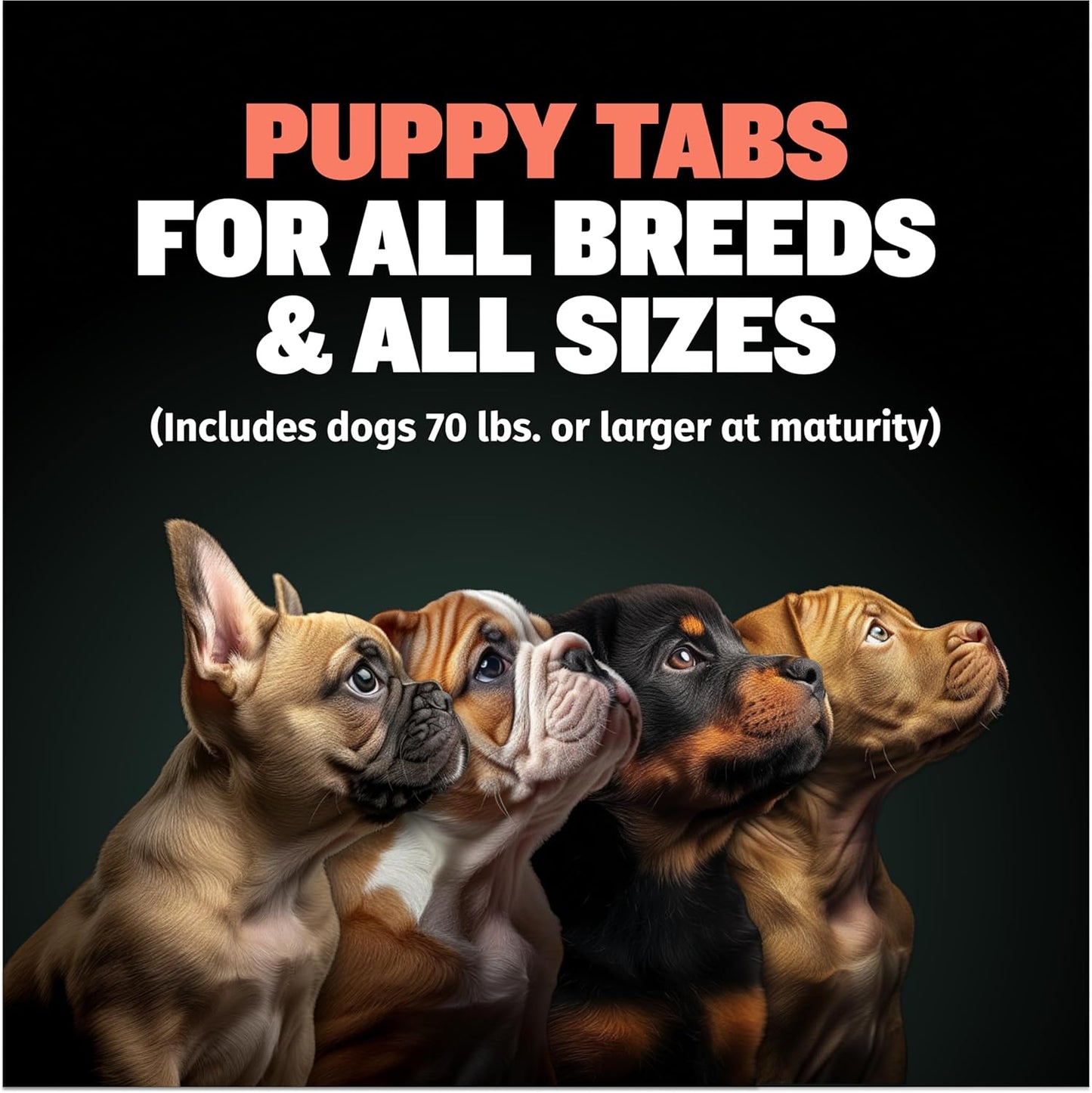 Bully Max Puppy Vitamins - 2-in-1 Chewable Tablets for Puppies - Growth & Development Supplements for Small & Large Breed Dogs - 30 Count