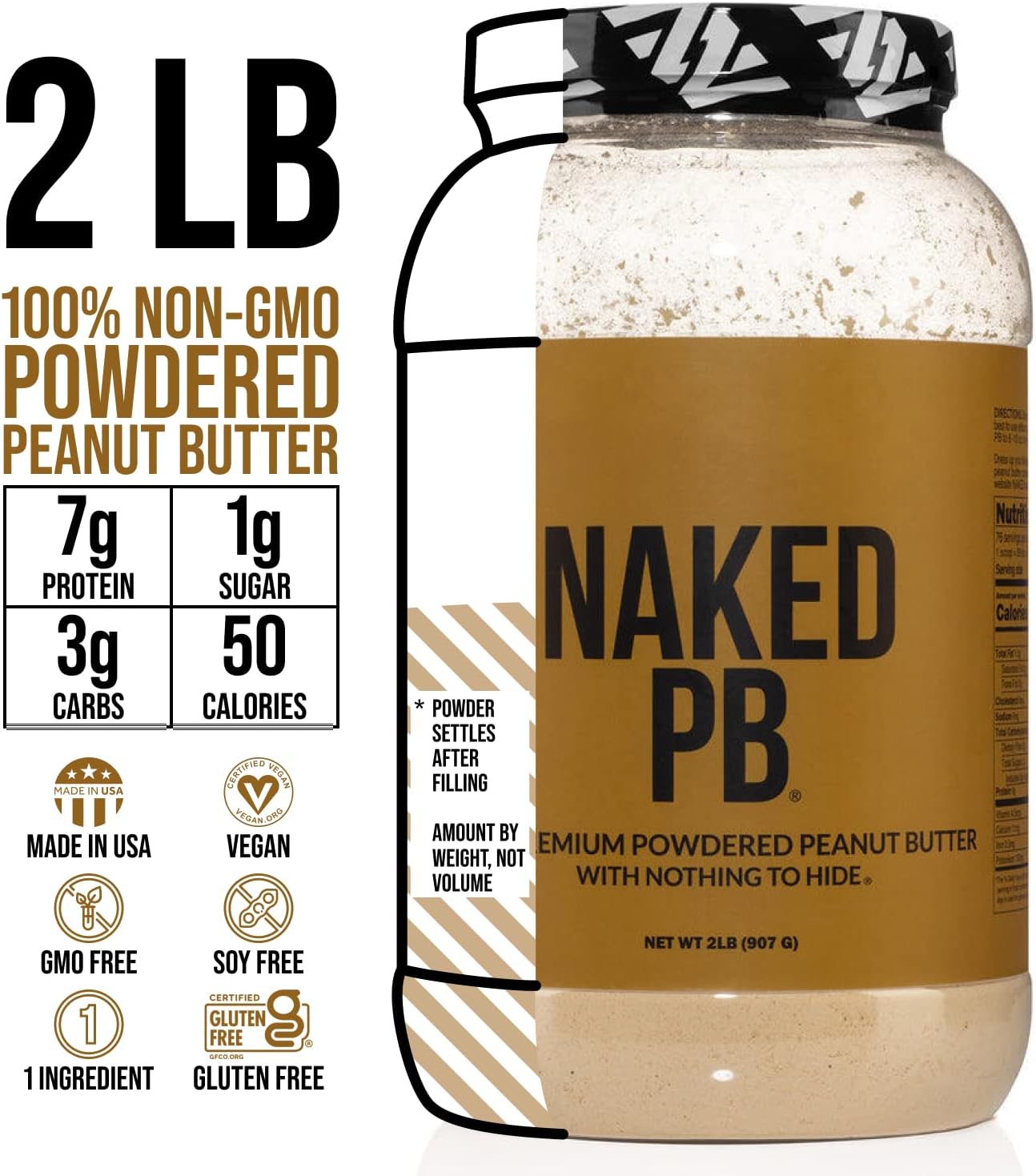 Bundle: 5LB Vanilla Naked Pea Protein + 2LB Naked PB - Dairy Free and Nutritious