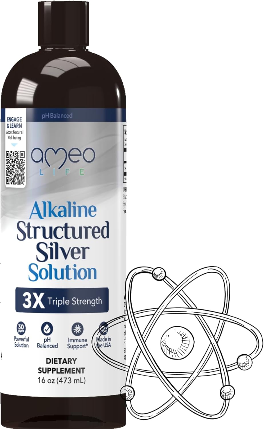 Bundle: Ameo Life Colloidal Silver Liquid & Gel - Extra Strength Formula for Immune Support & Skin Health