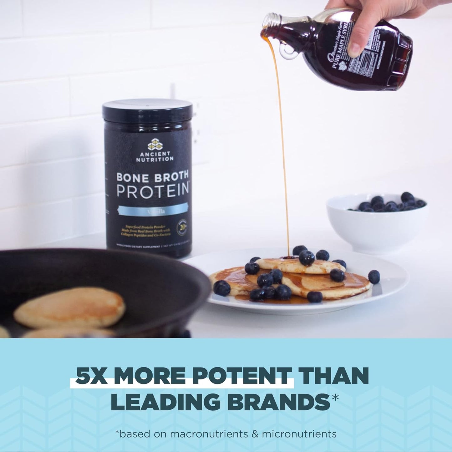 Bundle: Ancient Nutrition Bone Broth Protein Powder - Vanilla & Chocolate, 20 Servings Each