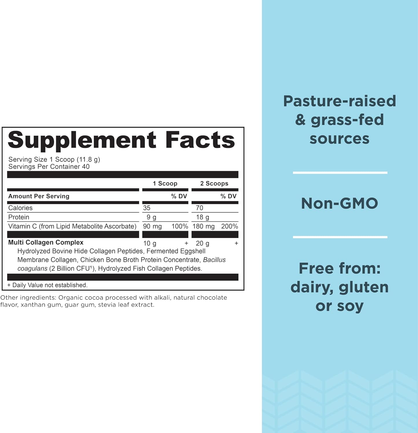 Bundle: Ancient Nutrition Chocolate Multi Collagen & Bone Broth Protein Powder, 40 Servings Each