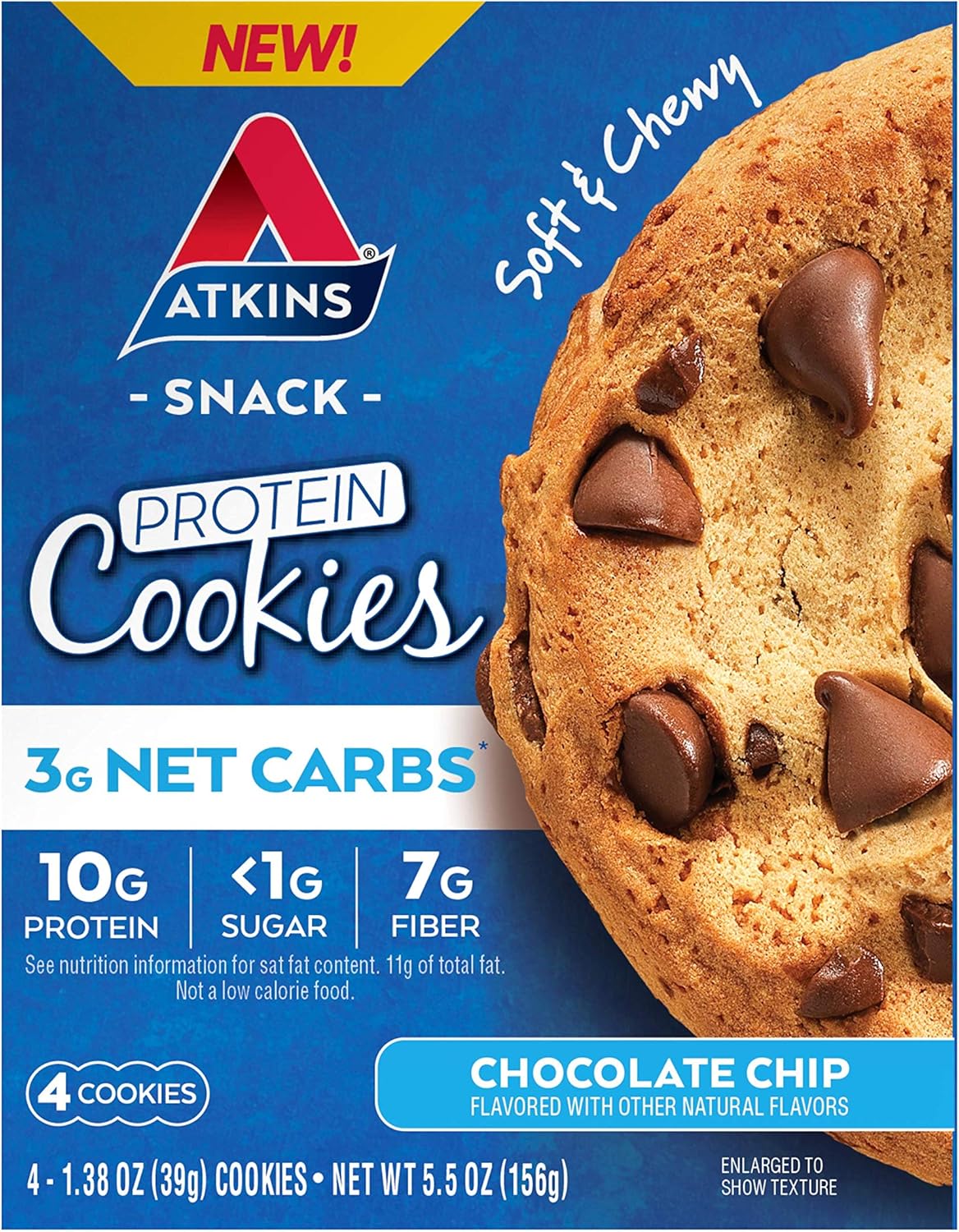 Bundle: Atkins Endulge Crunchalicious Chocolate Bar (16 Bars) & Chocolate Chip Protein Cookie (4 Cookies)