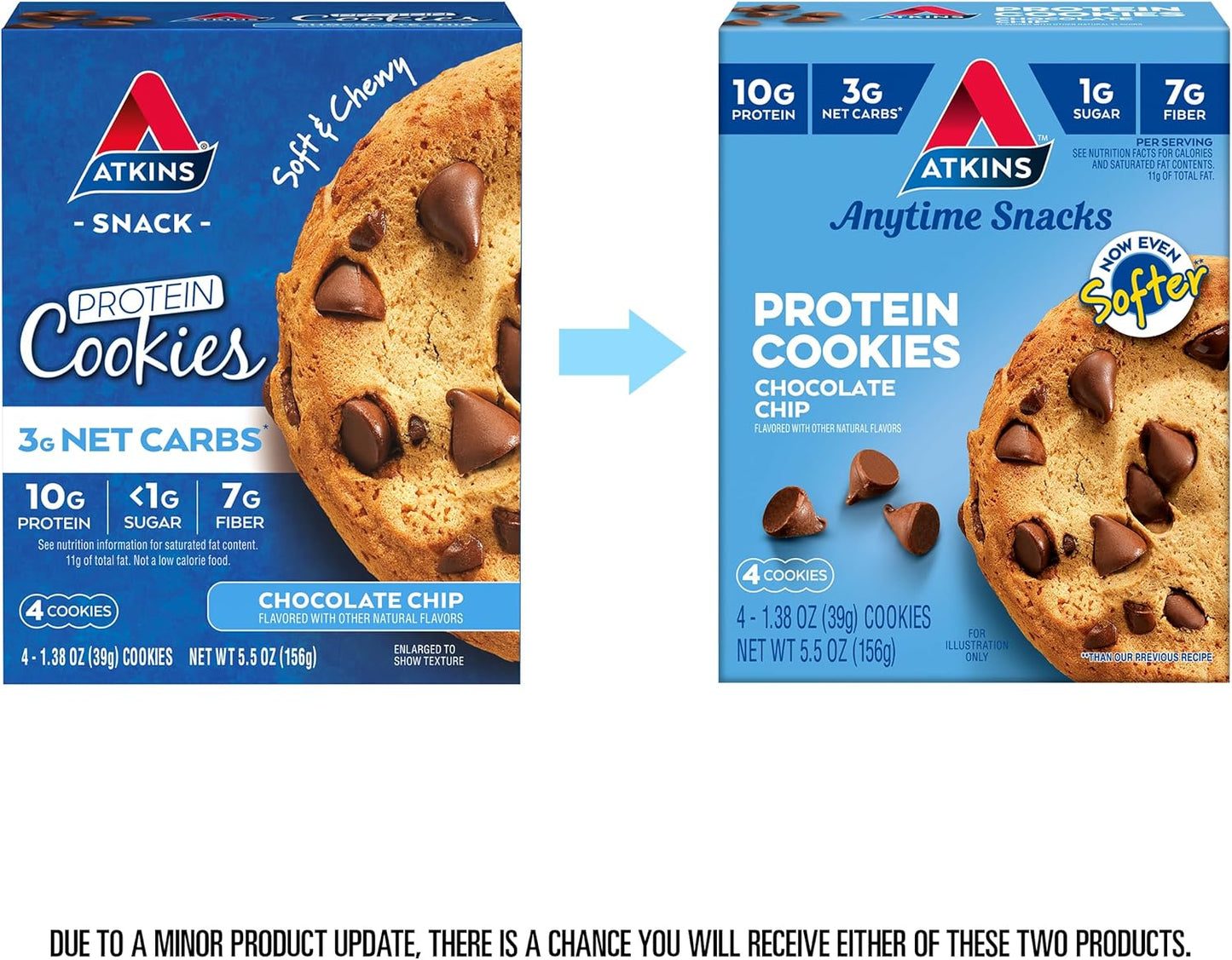 Bundle: Atkins Endulge Crunchalicious Chocolate Bar (16 Bars) & Chocolate Chip Protein Cookie (4 Cookies)