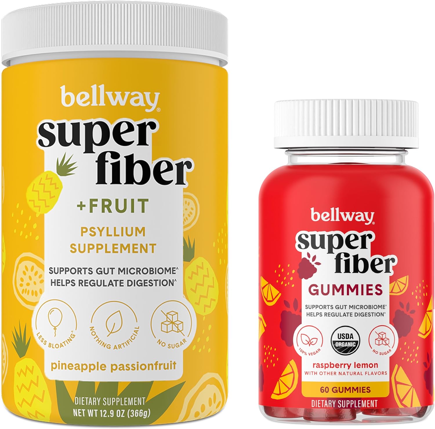 Bundle: Bellway Super Fiber Powder and Pineapple Passion Fruit Gummies - Boost Your Fiber Intake!