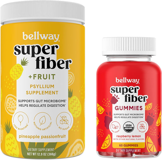 Bundle: Bellway Super Fiber Powder and Pineapple Passion Fruit Gummies - Boost Your Fiber Intake!