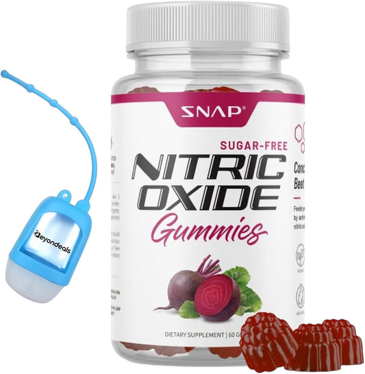 Bundle: Beyondeals Nitric Oxide Beet Root Gummies + Hand Sanitizer Dispenser - Heart Health & Energy Boost - Sugar-Free - 60 Gummies